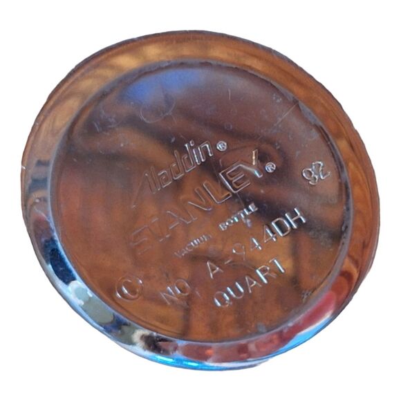 Stanley Vintage Made in USA Aladdin Green Vacuum Bottle Thermos A-944DH Quart - Picture 14 of 16